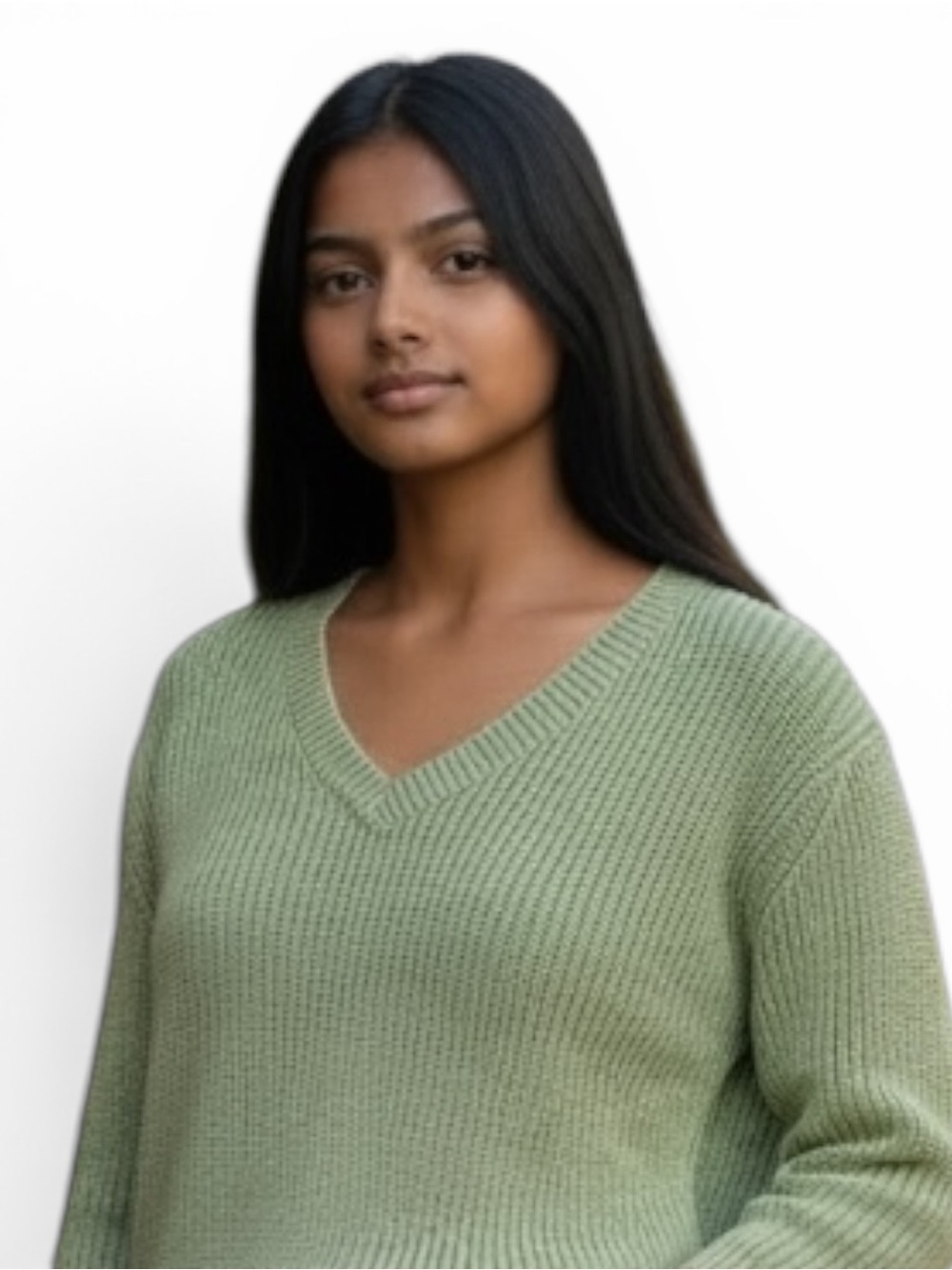 Tyler Boe Light Green V-Neck Sweater